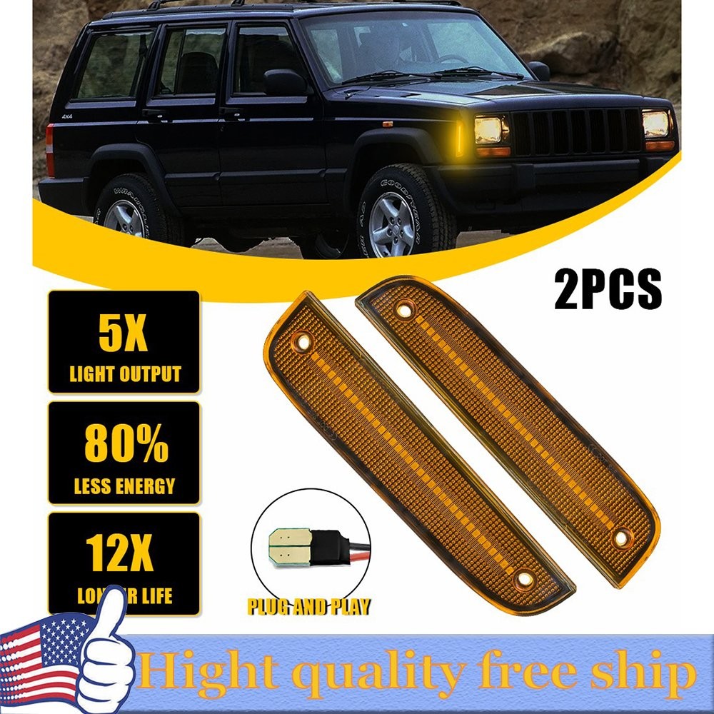 2/4/6 Amber Lens Front Left Right Side Marker Set For 1997-2001 Jeep Cherokee