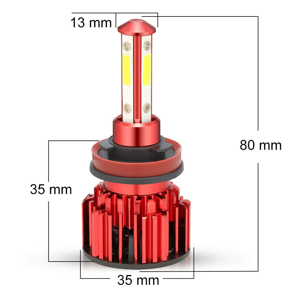 4 SIDE Combo 9005+9006+H11 LED Headlight Hi-Low Beam Bulbs 6000K Fog Light Kit