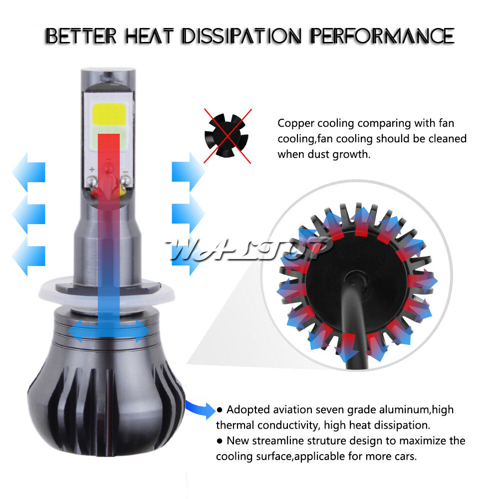 880 899 2-Mode LED Fog Light Bulbs Dual Color Still / Flash 6K White + 3K Yellow