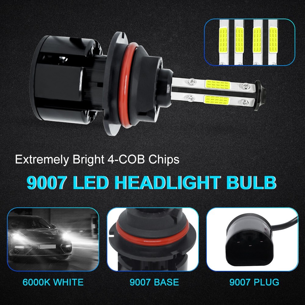 4-Side H4 H11 H13 H7 9005 9006 9004 9007 5202 LED Headlight Bulbs Hi/Lo Beam Kit