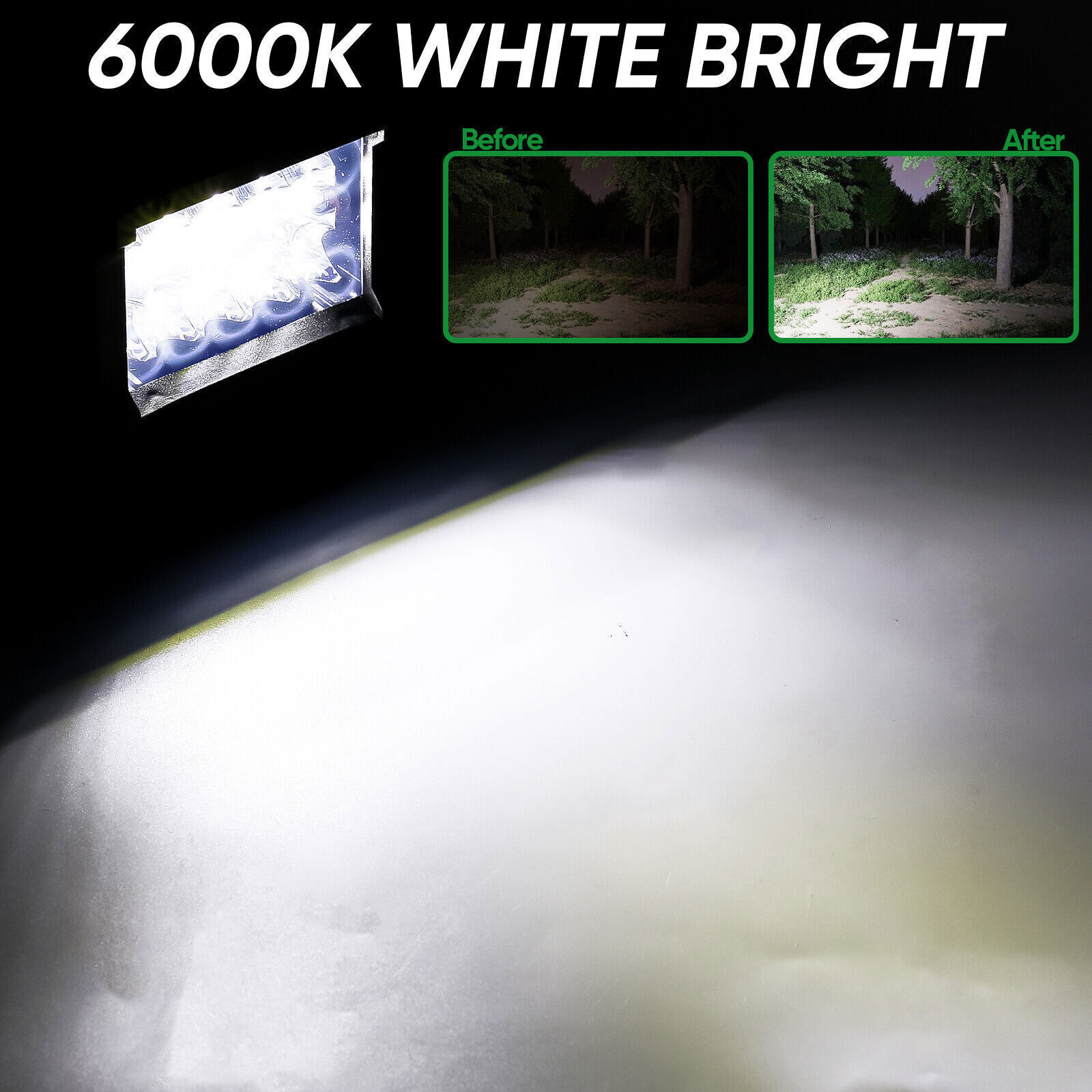 LED Light Bar 2PCS 4 inch 20000LM Work Spot Flood Pods Offroad Driving Fog Lamp