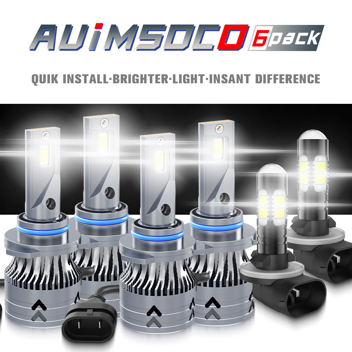 LED Headlight Hi/Lo Fog Bulbs Combo For Chevrolet C3500 1992-1998 Ultra Bright