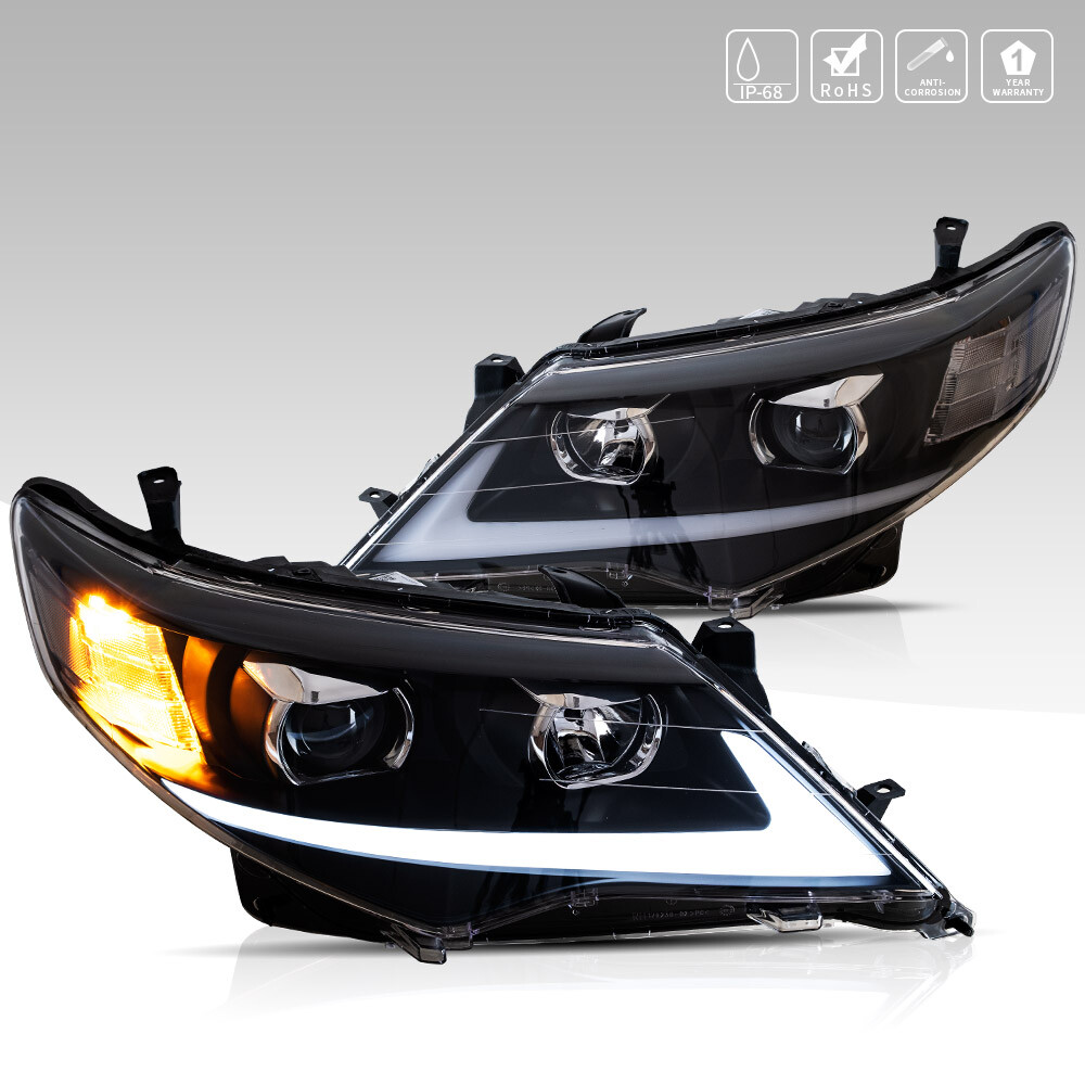 VLAND Headlights Assembly+LED Bulbs Kits For Toyota Camry 2012-2014 Front lights
