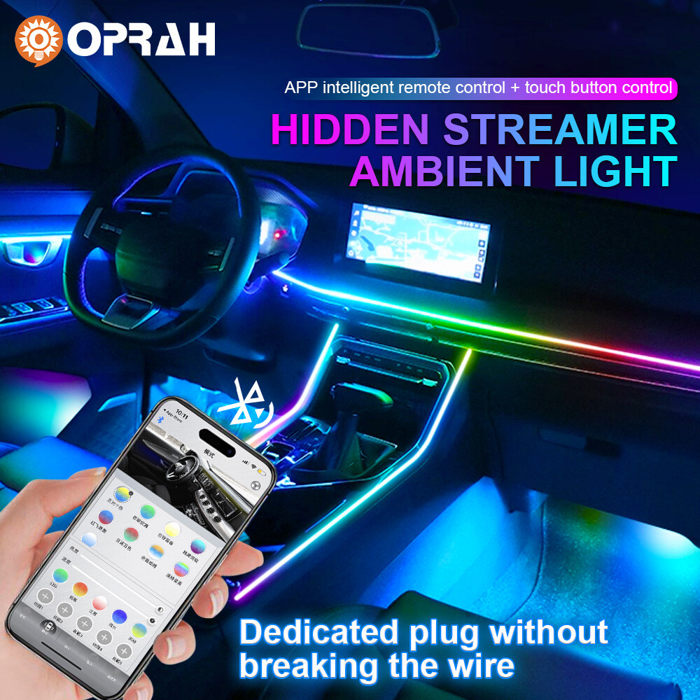 RGB Car Symphony Ambient Light 256 Color Led Atmosphere Acrylic Strip Remote APP