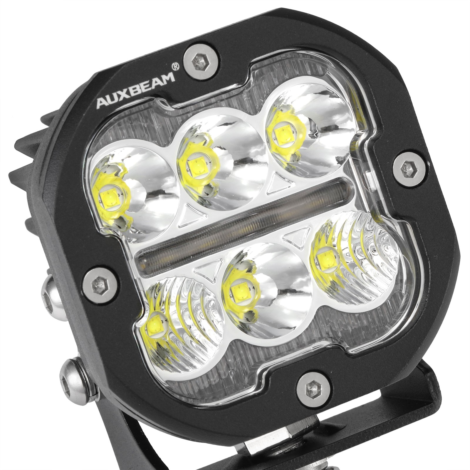 2x AUXBEAM 3″ 84W Amber White LED Pods Cube Driving Lights Spot Flood for Toyota