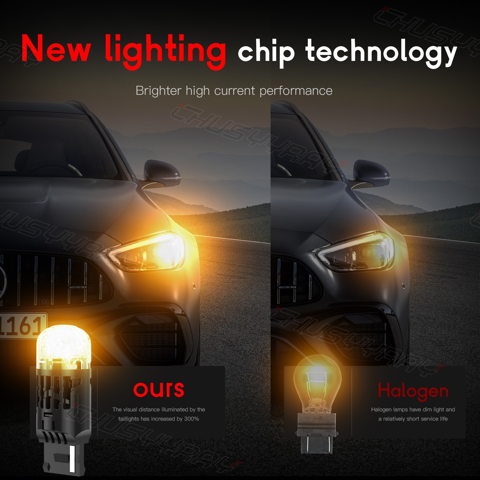 Canbus LED Front Rear Turn Signal Light Blinker Bulbs 7441 7440 Amber Error Free