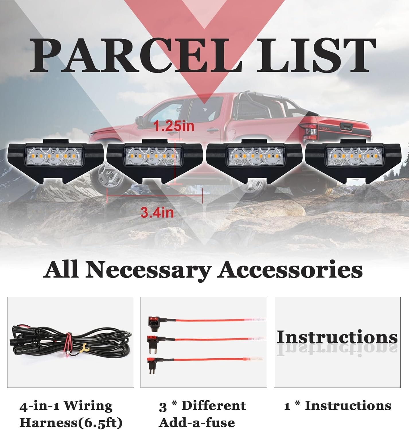 LED Grill Lights for Nissan Frontier 2022 2023 2024 Accessories PRO 4X S SV SL