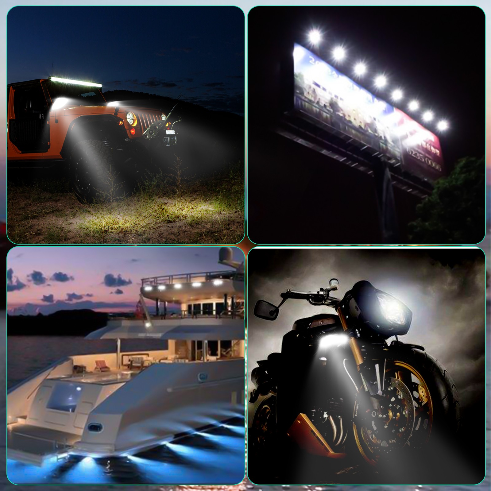 2x 6inch 48W LED Work Light Bar Flood Fog Lamp Offroad Driving Truck SUV ATV 4WD
