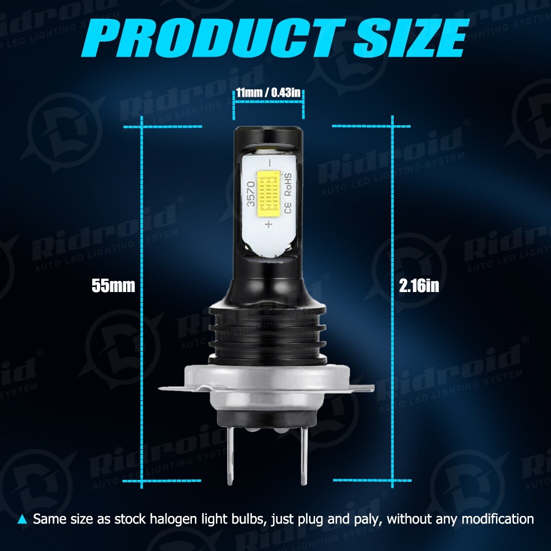 4Pcs H7 LED Headlight Combo Bulbs Kit High + Low Beam 6500K Super White Bright
