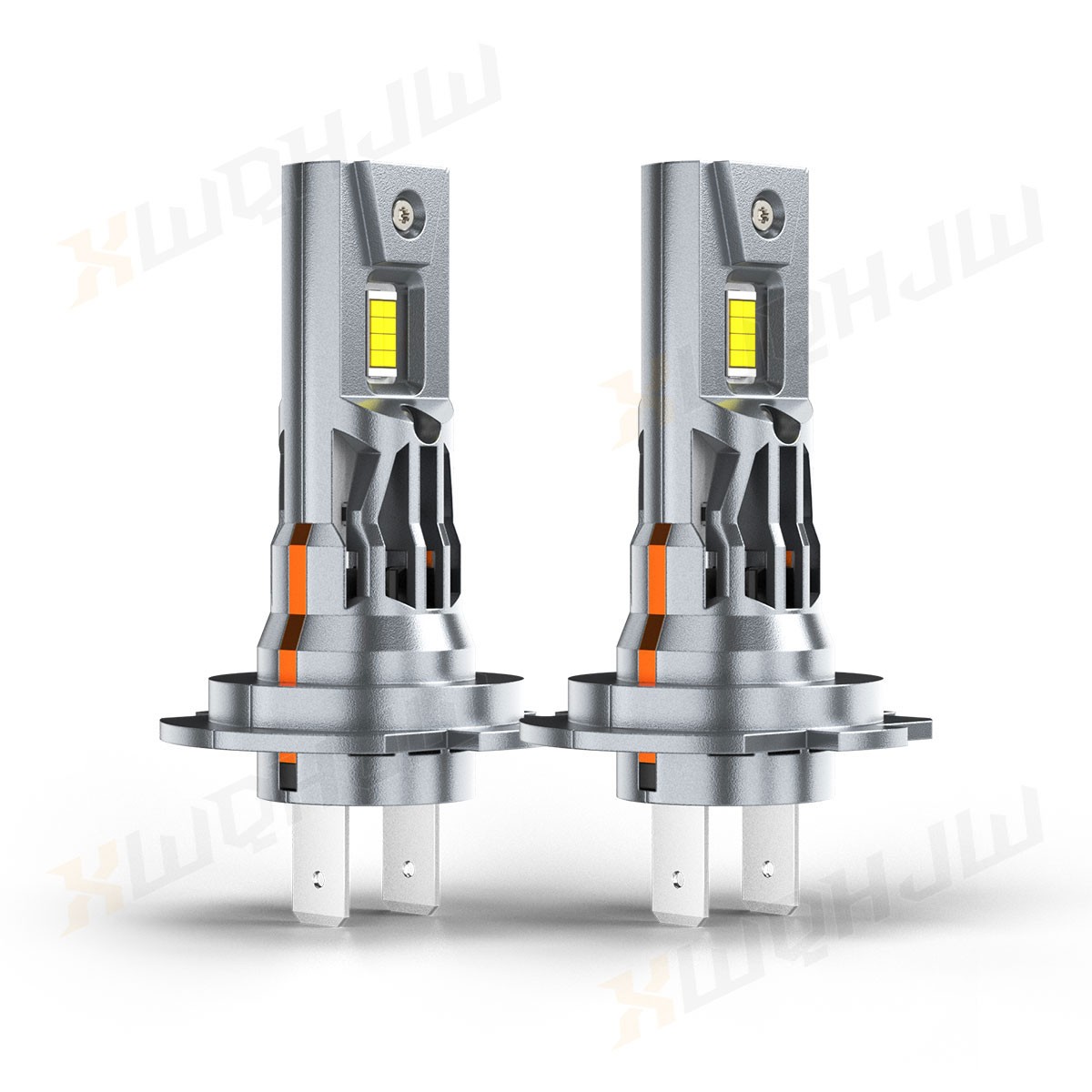 9005 H7 Combo Front LED Headlights Bulbs Kit High Low Beam 6000K White 4pcs