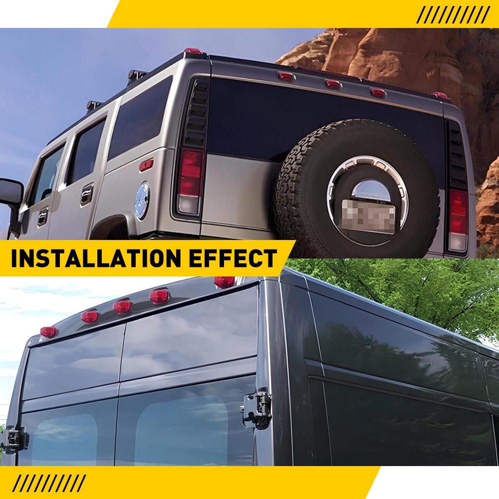 5-50 Red Rear Top Cab Roof light Housings For 2014-2023 Dodge RAM Promaster 1500
