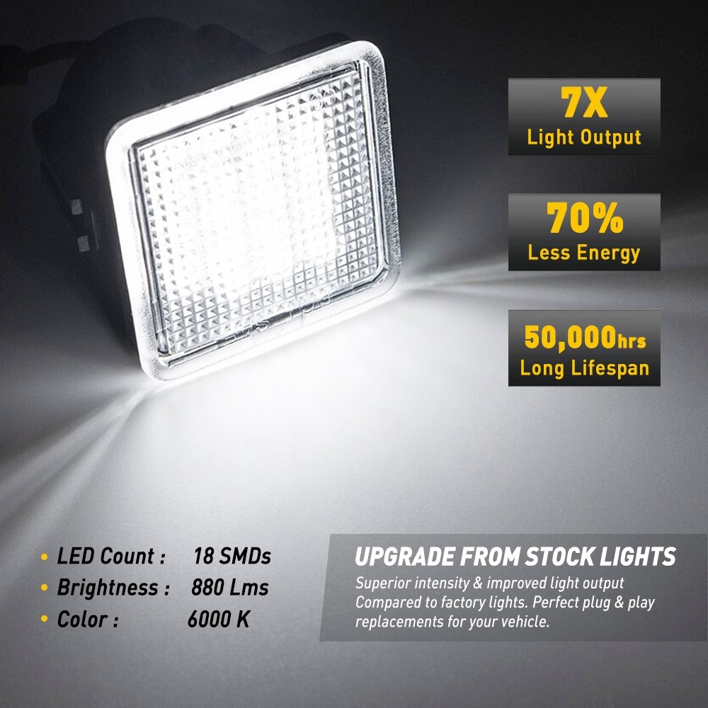 For TOYOTA Tacoma 2016-2021 2x LED White License Plate Light