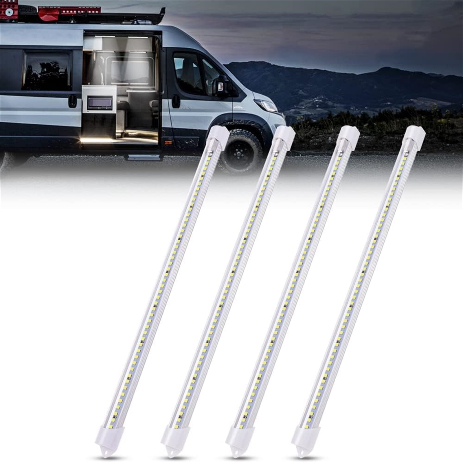 4Pcs 48 LED RV Interior Light Trailer Boat Lamp Ceiling for Van Cargo Camper 12V