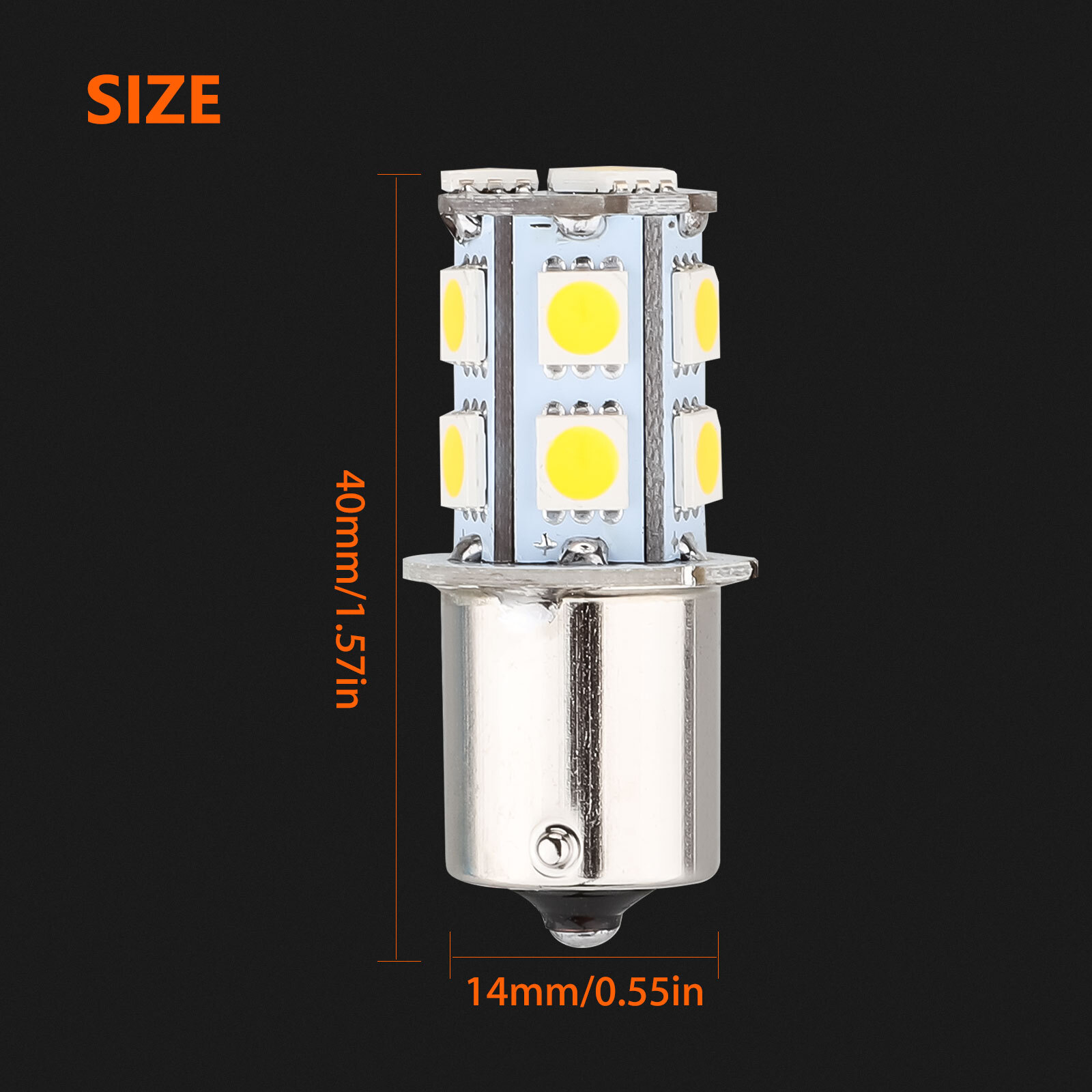 20PCS Bright Warm White 1156 RV Trailer 13-SMD Car LED 1141 Interior Light Bulbs