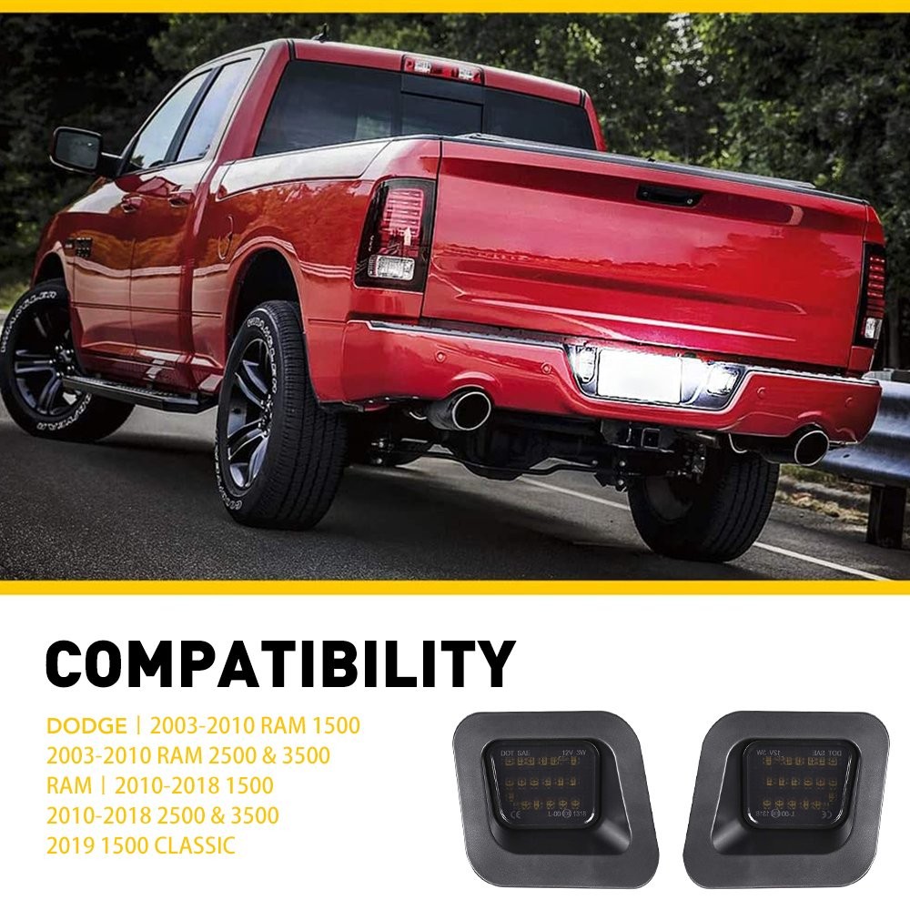 For 2010-2018 RAM 2500 3500 LED License Plate 5500K Light White 800LM High Power