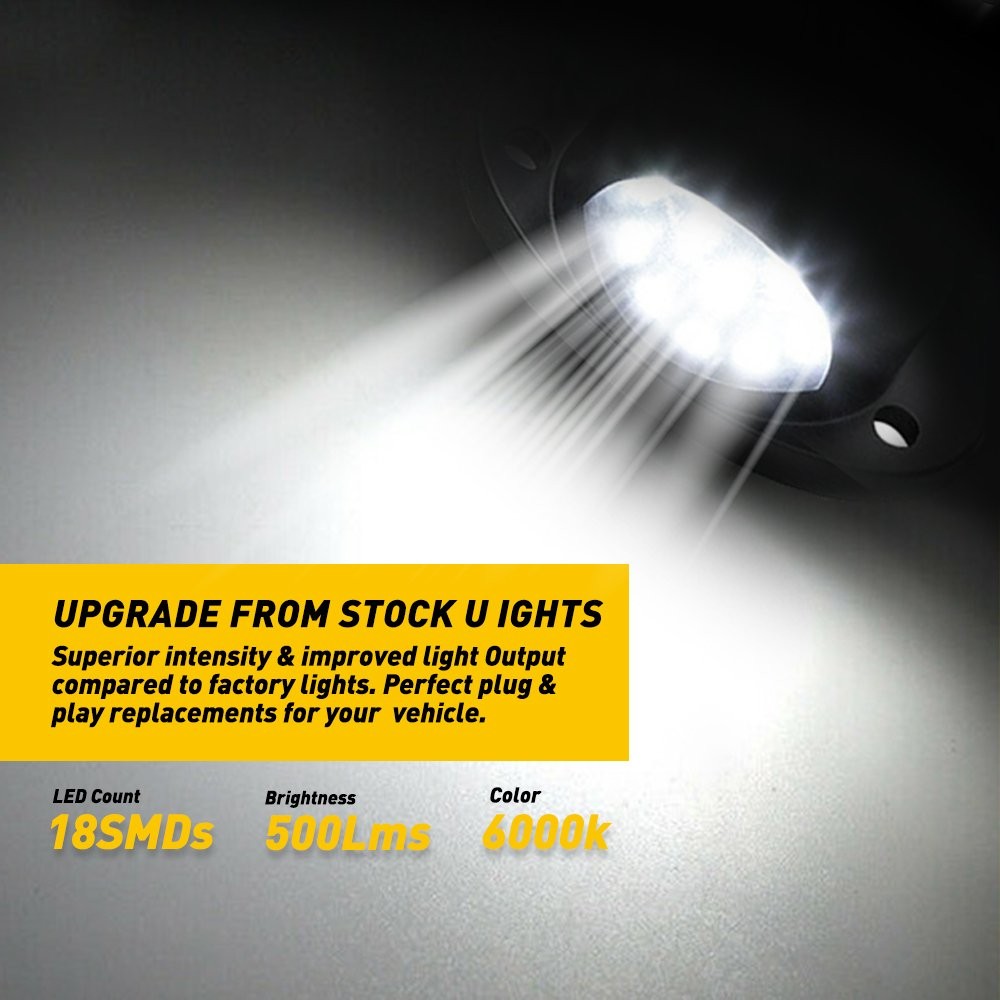 5500K LED Lights Plate License Assembly for Dodge 1994-2001 Ram 1500 2500 Trucks