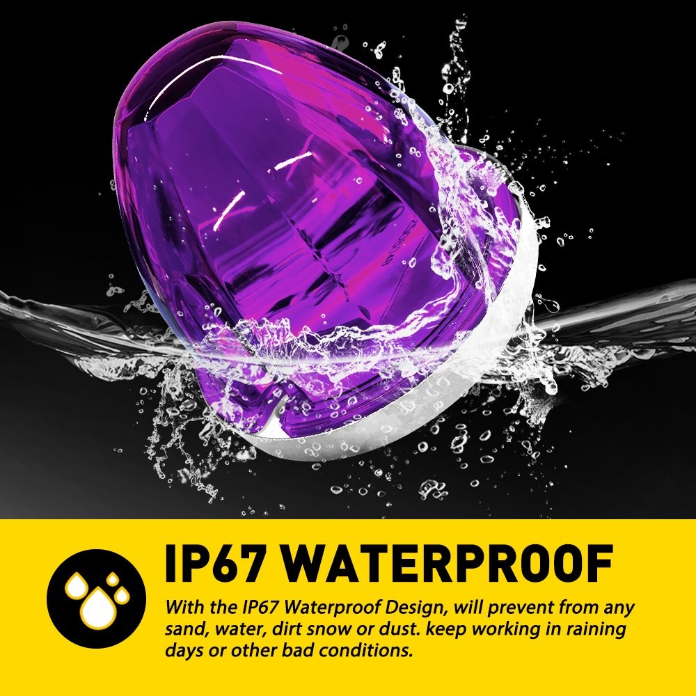2X Universal Purple LED Watermelon Lights Side Marker Light For Caravans 12V-24V