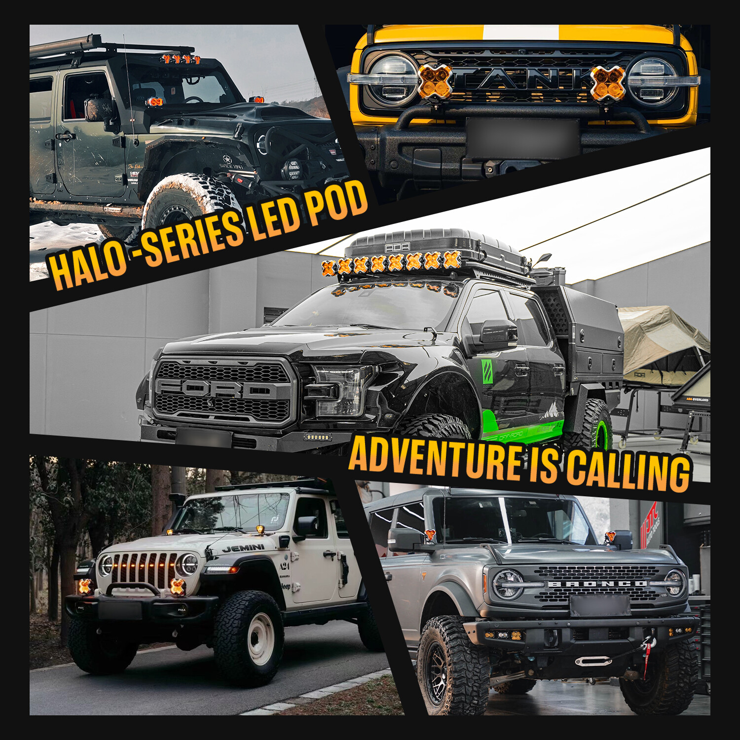 NOVSIGHT 3“ LED Pod Work Light Bar Flood Lamp Beam Offroad for Truck SUV Amber