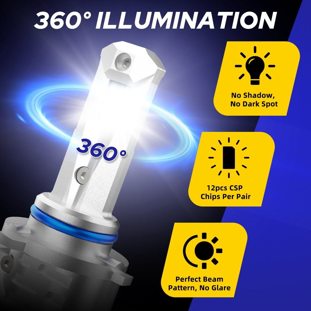 2/4/6X 9005 HB3 LED Headlight Super Bright Bulbs White 6500K High/Low Beam