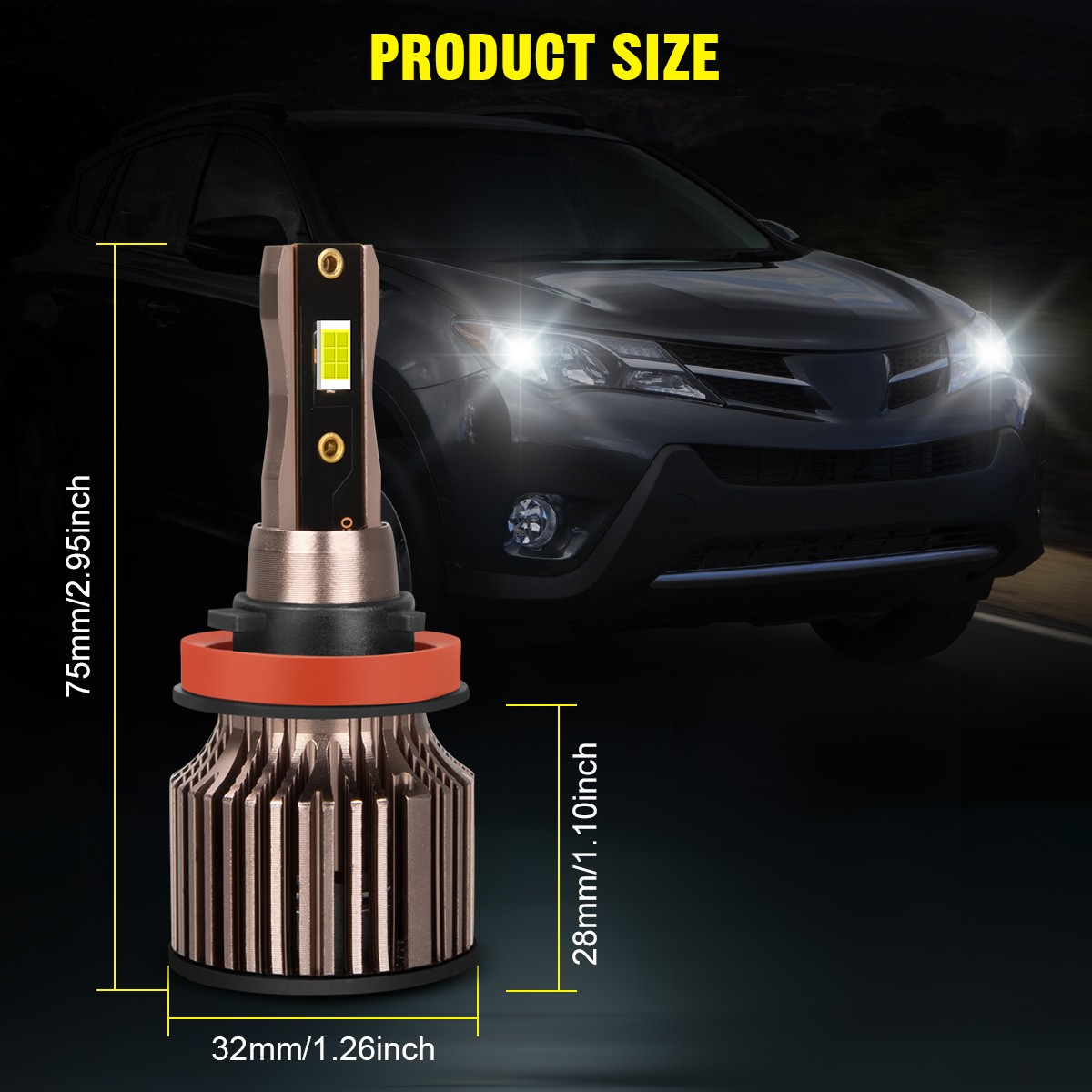 For Buick Allure 2005-2010 4X Combo LED Headlights Bulbs Kit High Low Beam Lamp