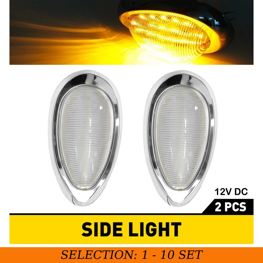Fit Freightliner Truck Amber LED Clearance Identification Light Clear Lens 2-20x