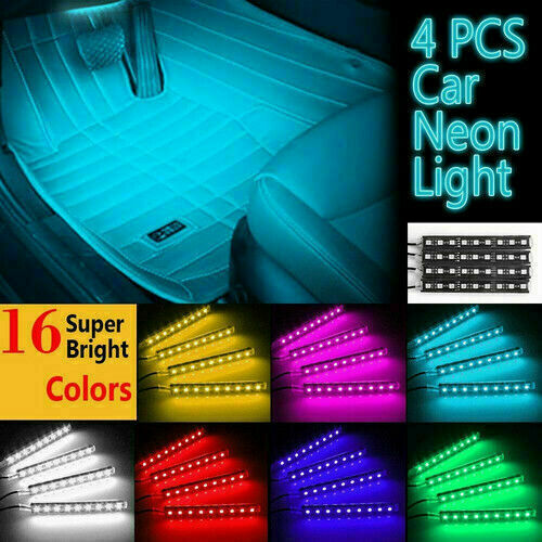 RGB LED Car Interior Floor Decorative Atmosphere Strip Lamp Lights For Lexus