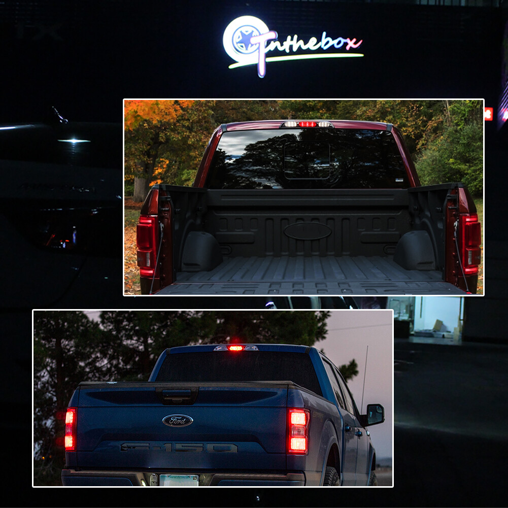 Smoke Black Lens 3rd Third Red Brake Tail Cargo Light For 2015-2019 Ford F-150