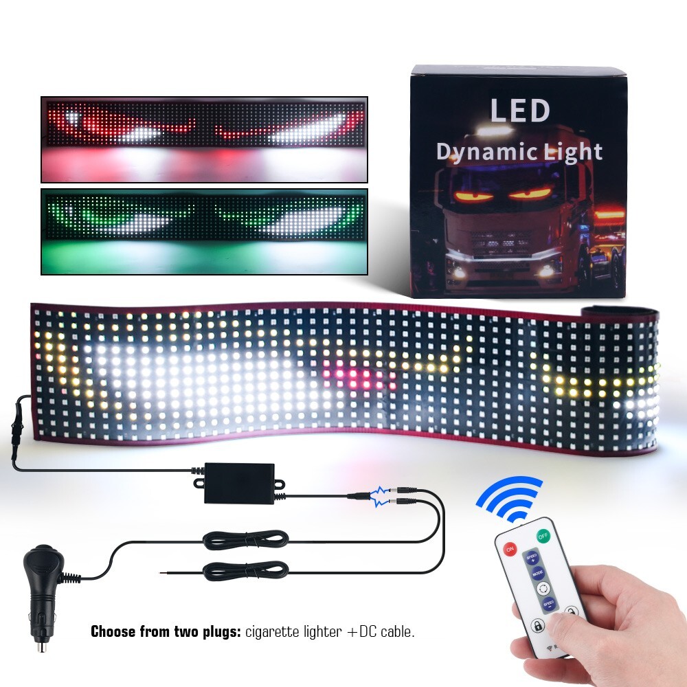 2PCS LED Eyes for Car Windshield Programmable Flexible LED Panel APP Controller