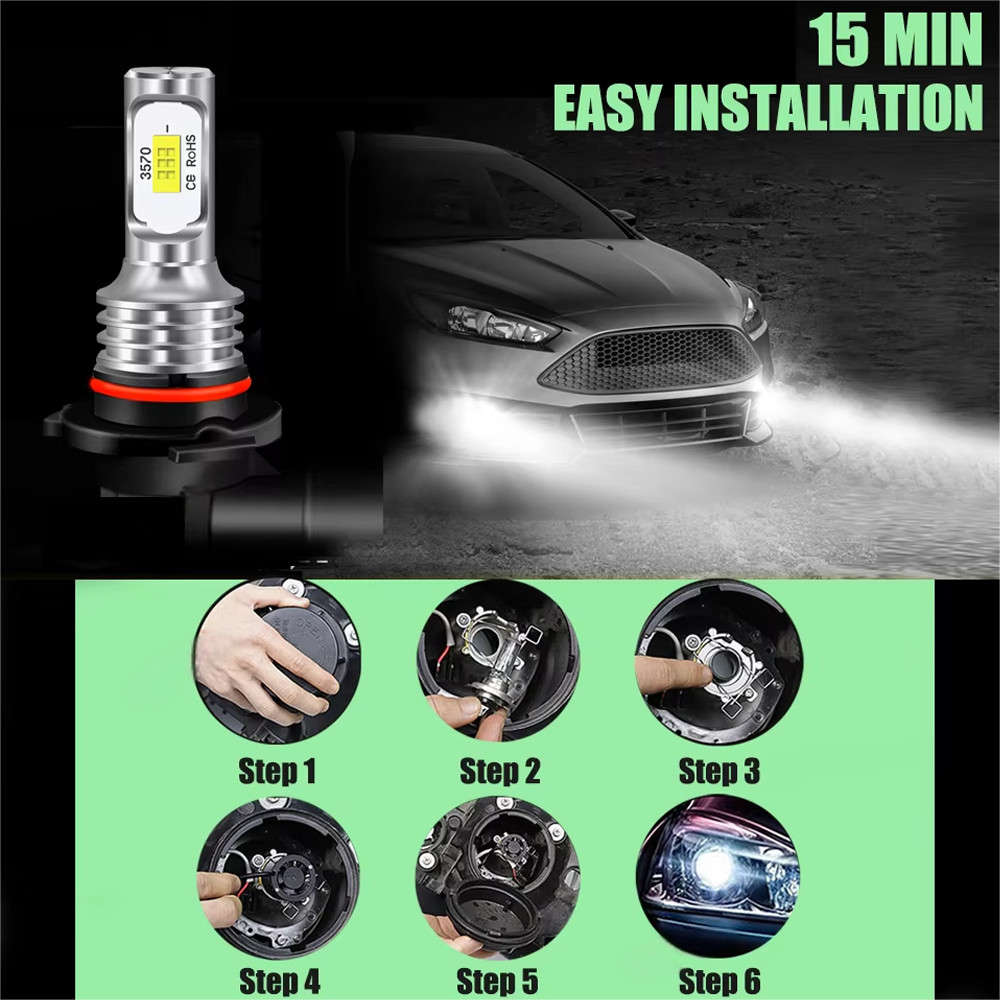 For Ford F 150 2004-2014 10000K LED Headlight Hi/Lo + Fog Light Bulbs Combo