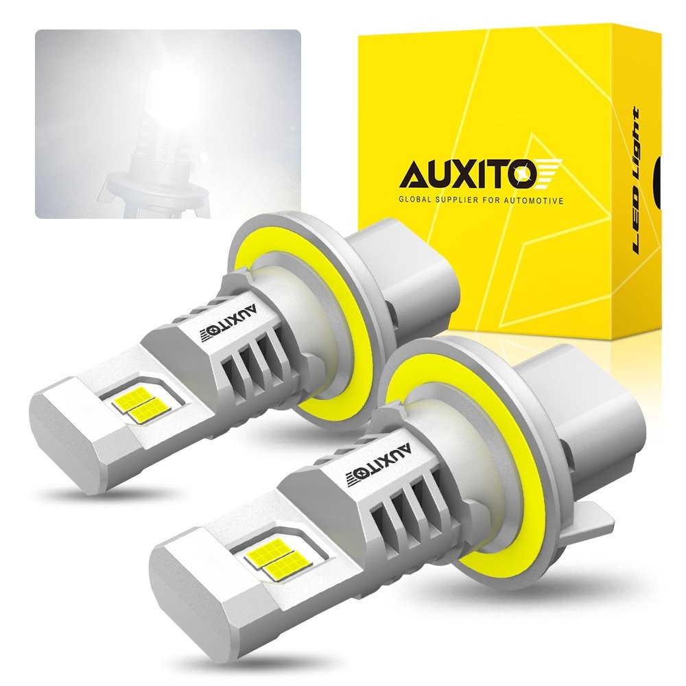 2Pcs LED H13 Headlight High Low Beam Bulbs 60W 6500K White Super Bright AUXITO