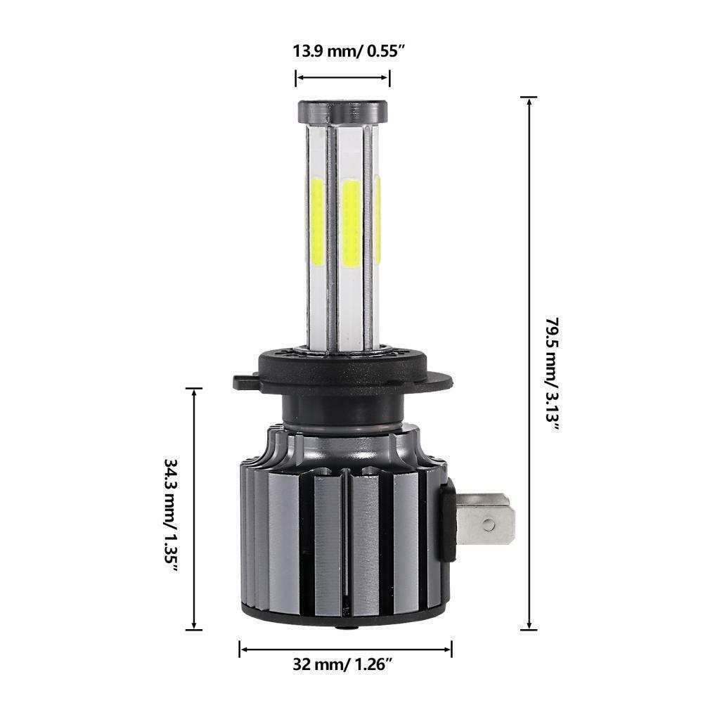 IRONWALLS 6 Sides H7 LED Headlight High Beam 6000K For Hyundai Sonata 2011-2014