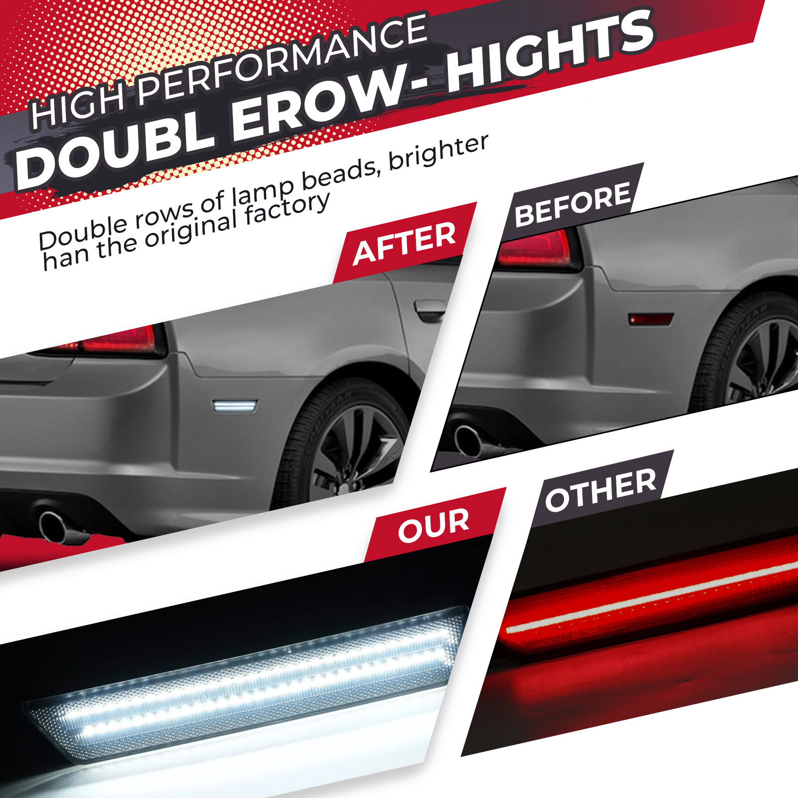 For Dodge Challenger 2008-2014 & Dodge Charger 2011-2014 Rear Side Marker Lights