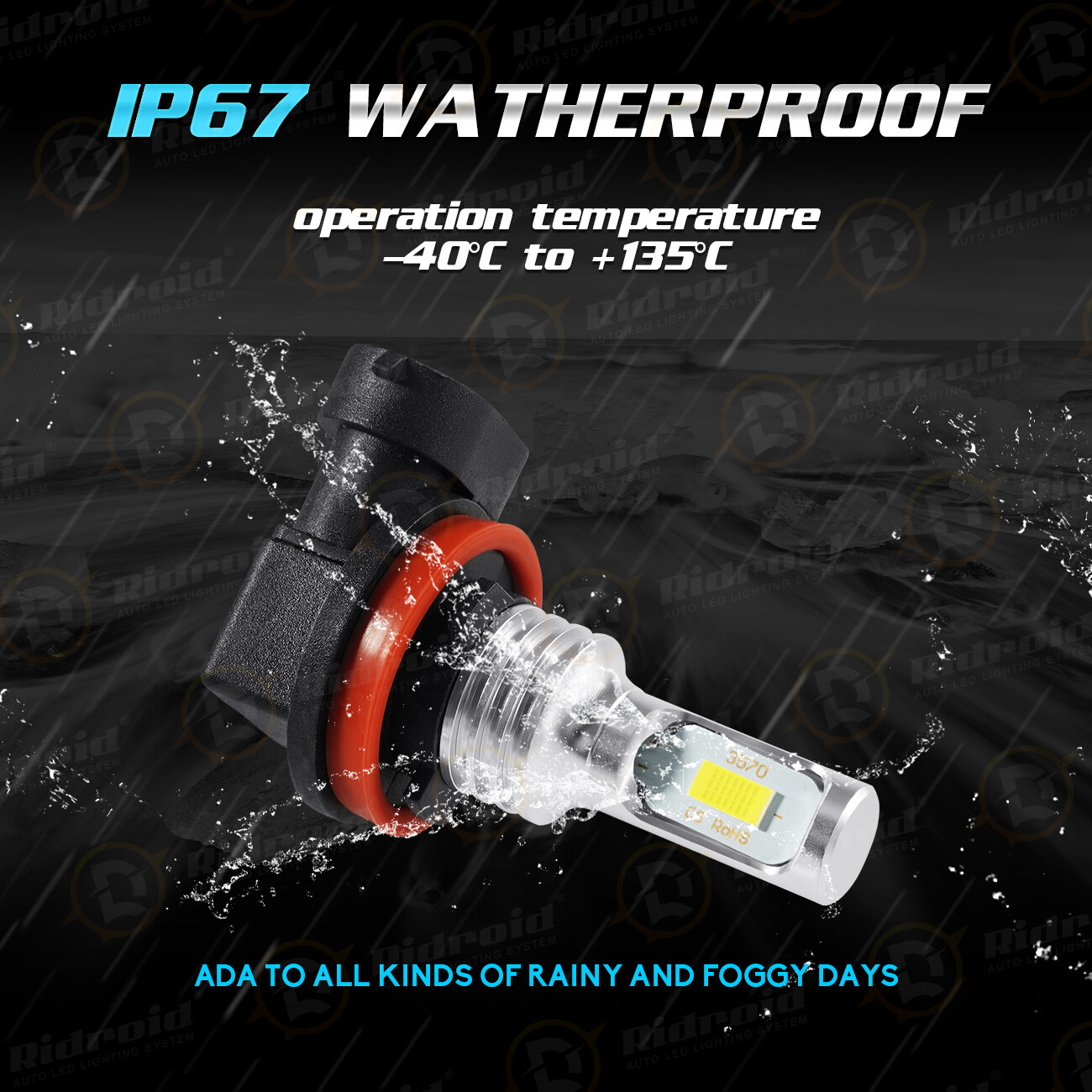 LED Headlight Kit H11 H8 H9 6000K White Fog Light Bulbs Bright High or Low Beam