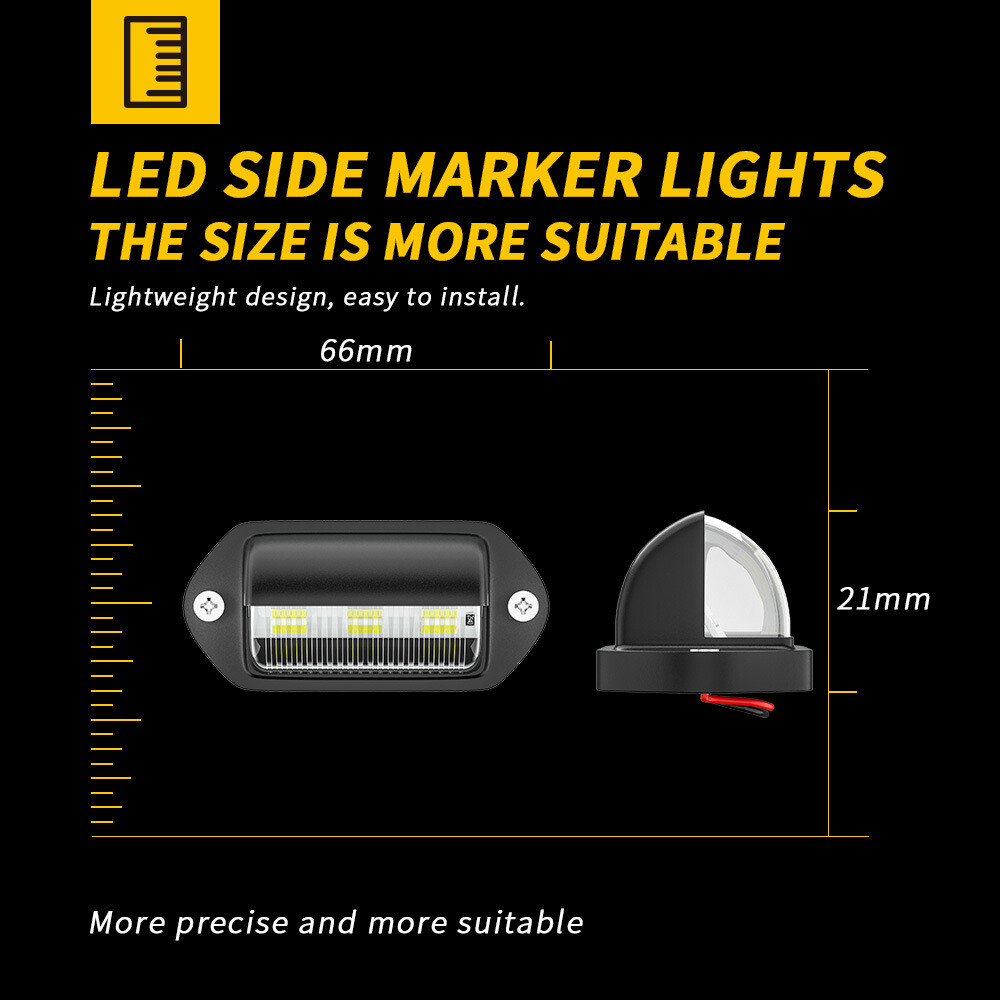 4Pcs 6 LED Car Van Rear Number Tail License Plate Light Signal Lamp PVC Plastic