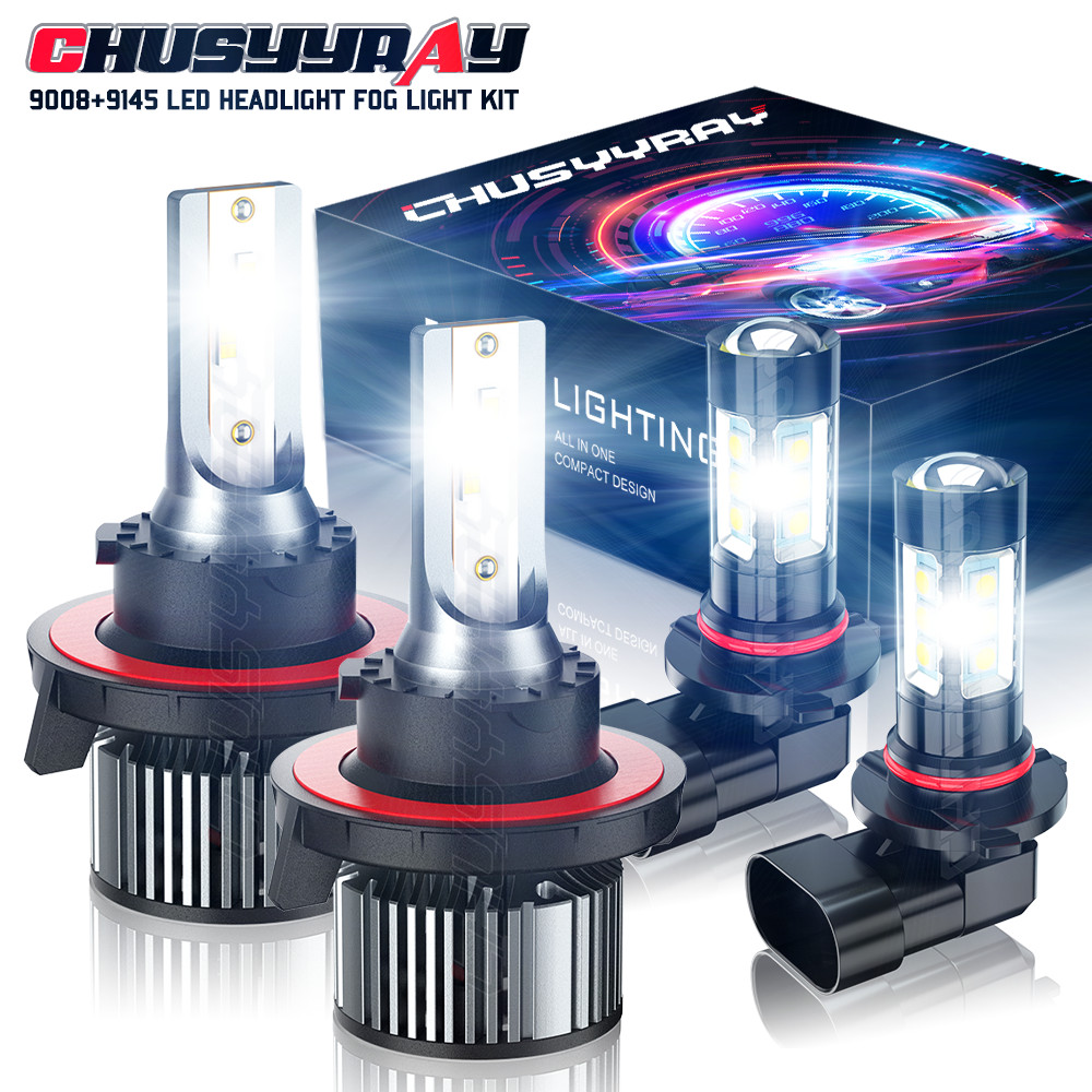 Fit Chrysler Aspen 2007-2009 Combo 9008 H13 9145 LED Headlights Fog Light Bulbs