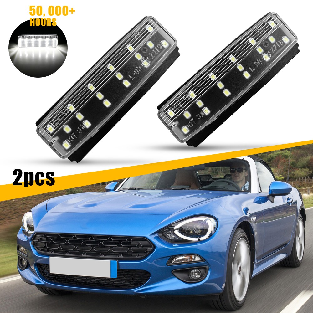 Clear For Mazda 2006-2015 MX-5 Miata Rear White LED License Plate Tag Lights EJ