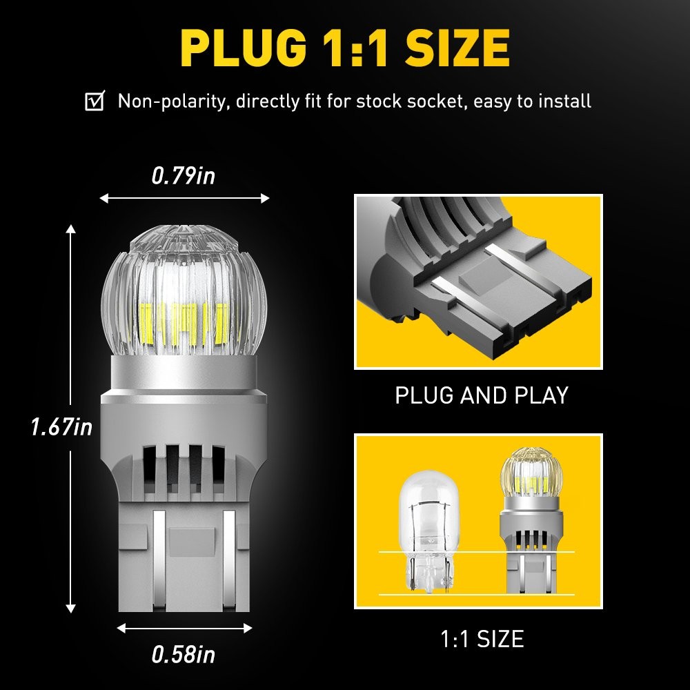 Super 7443 Bright 7440 LED Daytime Running Lamps Light Replace Halogen DRL Lamp