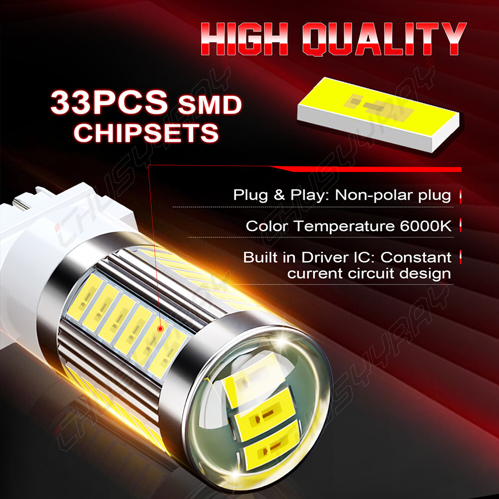 1400LM White 3156 3157 LED Reverse Backup Light Bulbs for 1992-2008 Ford F150