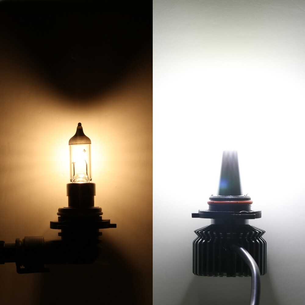 IRONWALLS 9005 HB3 360° LED Headlight Bulbs Kit 6500K 48W White High or Low Beam