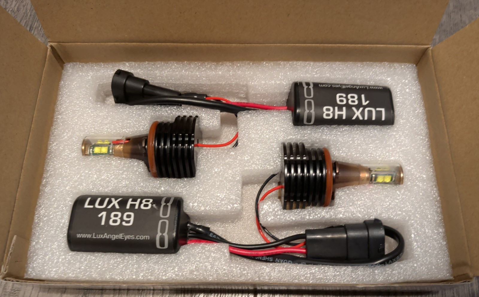 BMW E90 E92 E93 LUX H8 189 LEDs Angel Eyes Pair Pure white 7000K white 3 series