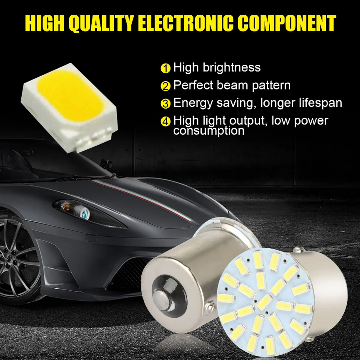 10Pcs 1157 BA15D Car LED Bulb 1206 22SMD Light Brake/Turn/Tail/Revese Lamp White