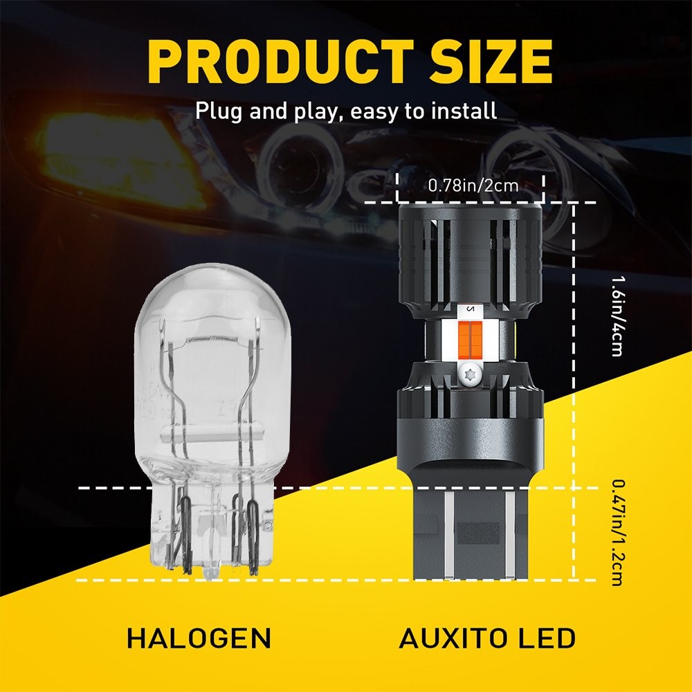 3157 3156 Switchback LED Turn Signal Light DRL Bulb Anti Hyper Flash White Amber