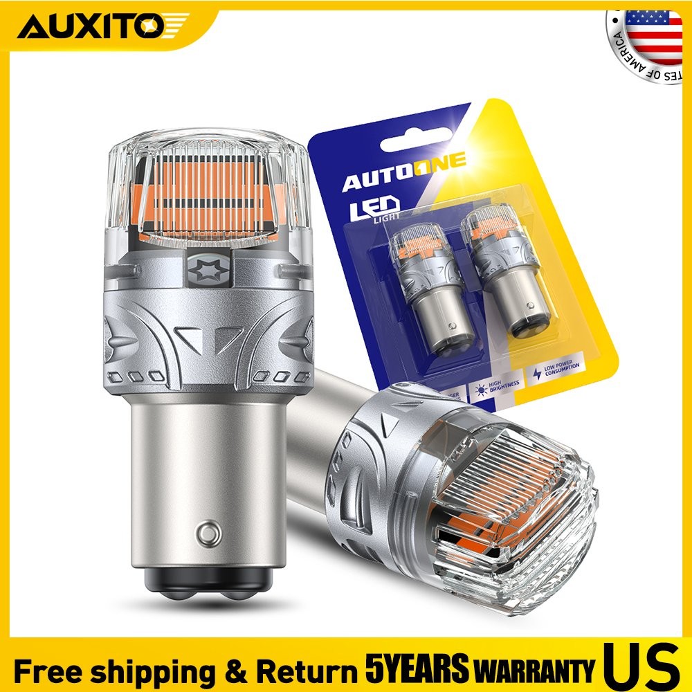 Pair 1157 7528 3496 LED Bulbs Amber For Turn Signal Light Parking DRL Tail Light