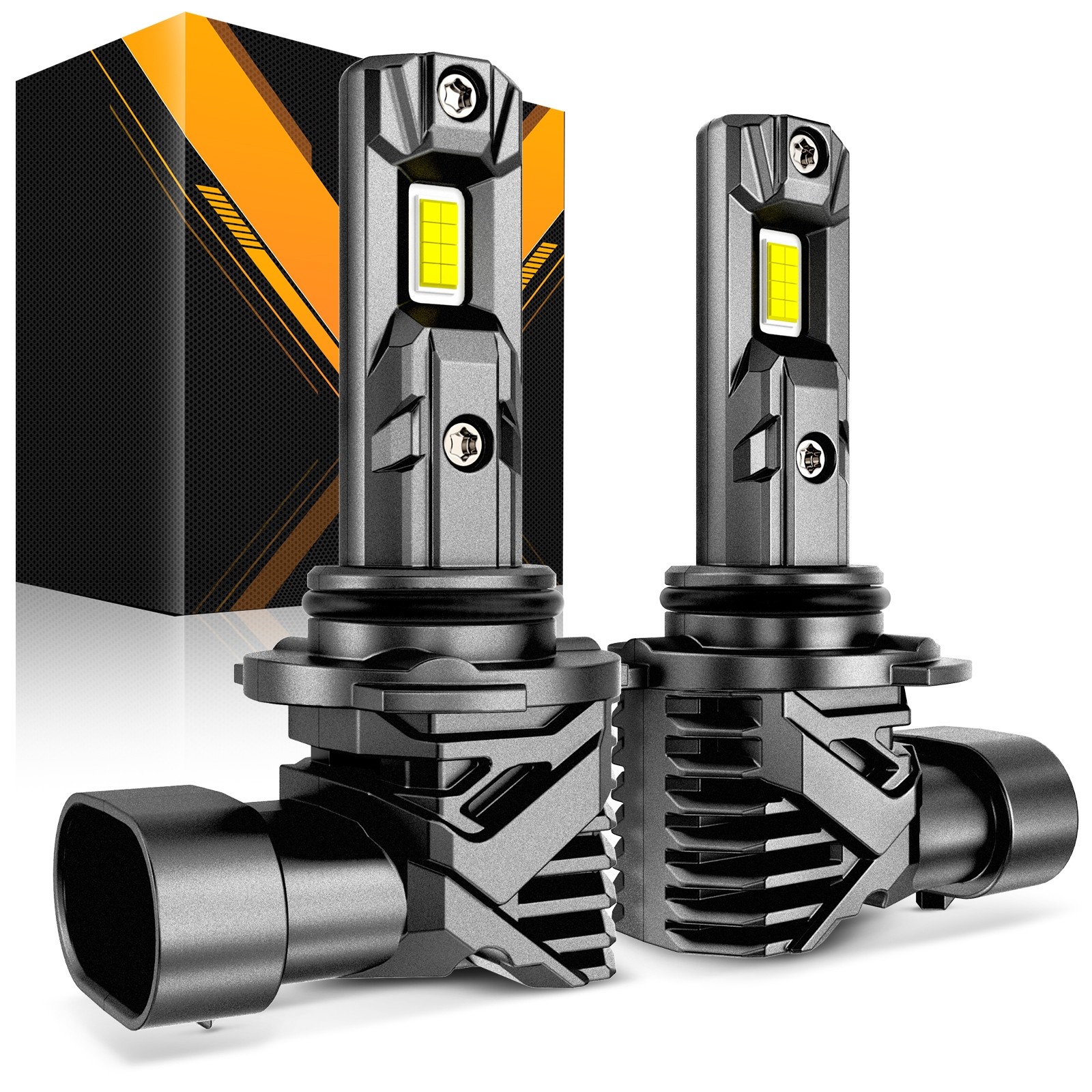 AUXBEAM Fanless 9006 HB4 LED Headlight Bulb Kit Low Beam 6000K 90W 28000LM White