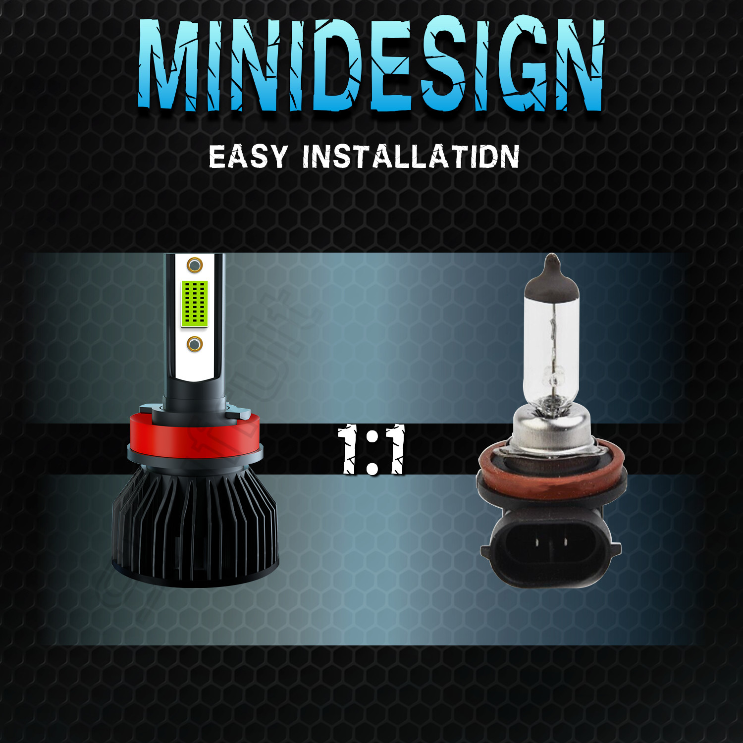 H11 LED Headlight Super Bright Bulbs Kit ICE Blue 8000K 330000LM High-Low Beam