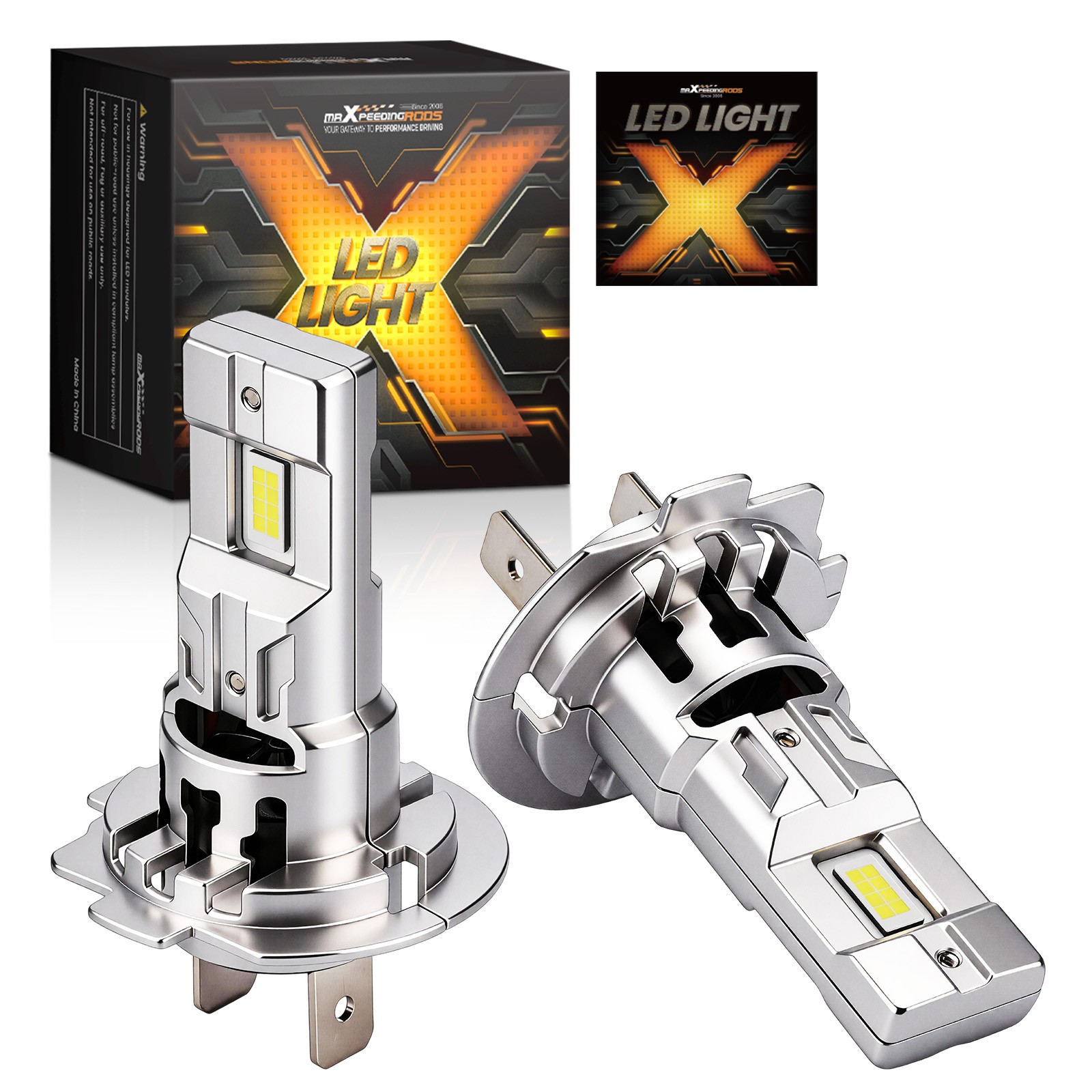 2pcs H7 LED Headlight Bulbs High Low Beam 28W 36000LM 6500K Bright White