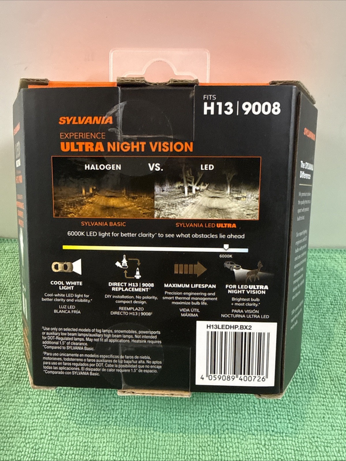 BRAND NEW SYLVANIA H13 /9008 Ultra LED 2 Bulbs H13LEDHP.BX2 6000K