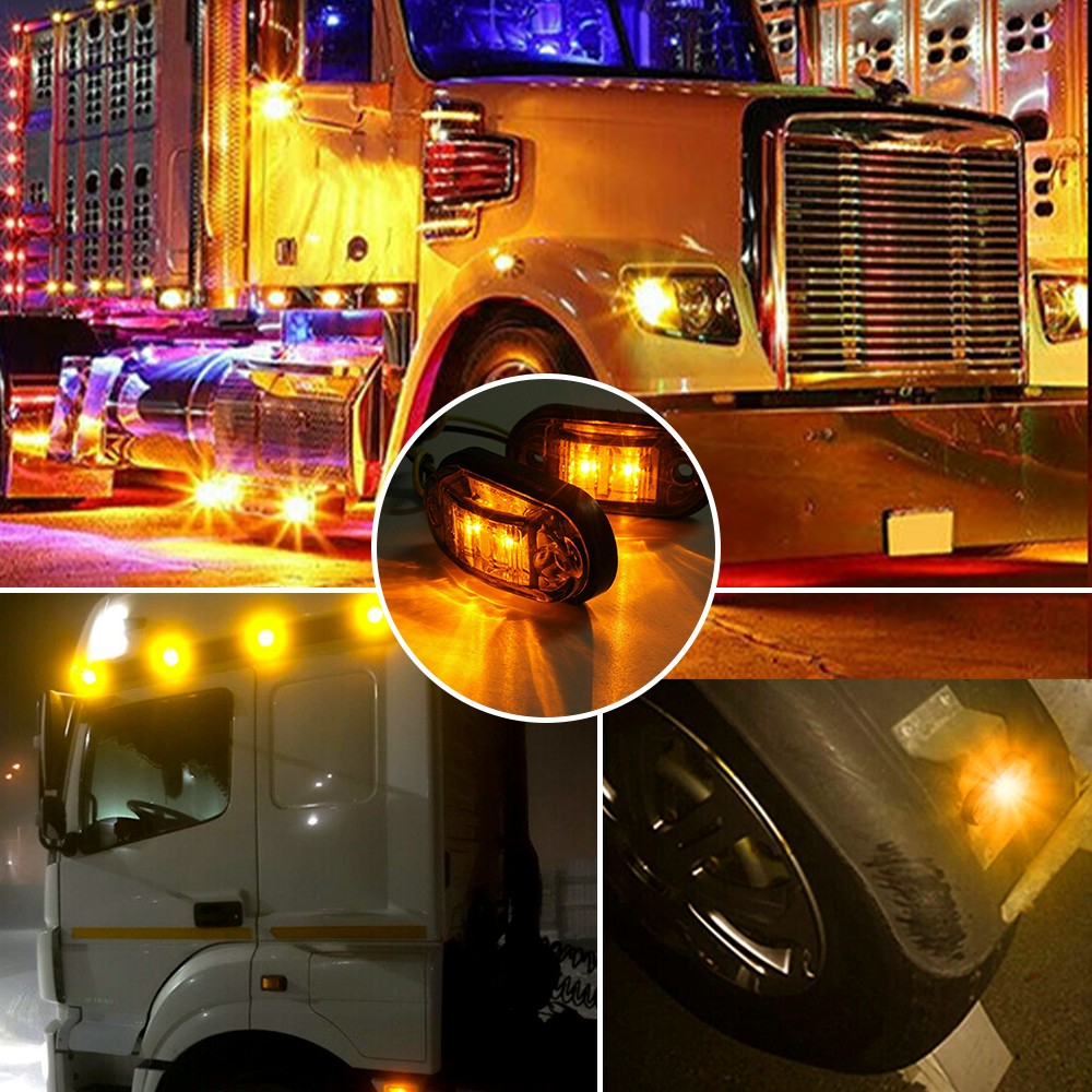 10X Amber LED Side Marker Light Turn Signal Lights Clearance Lamp For Trucks Car