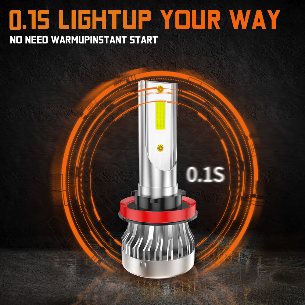 H11 9005 LED Headlight Super Bright Bulbs Kit 10000K White 330000LM Hi/Low Beam