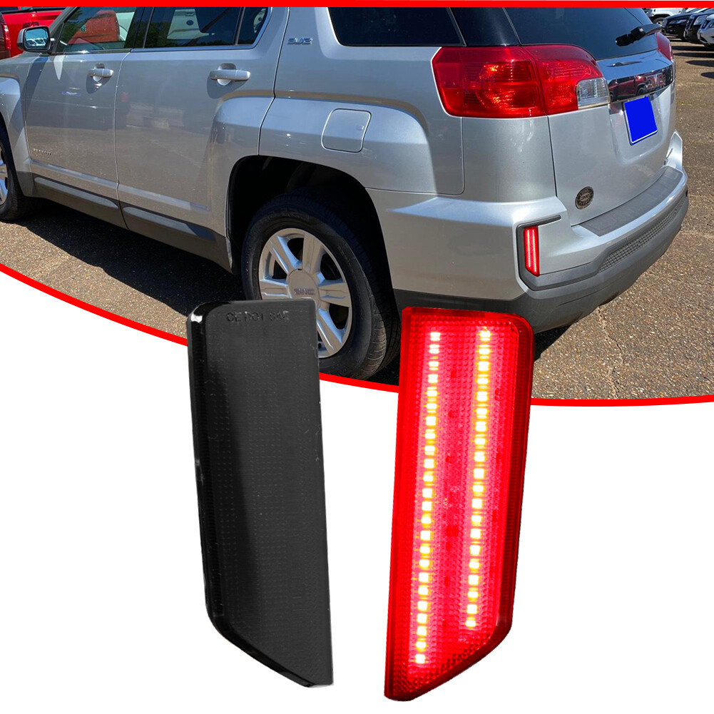 Smoke Lens Rear Bumper Reflector LED Tail Brake Lights For 2016 2017 GMC Terrain